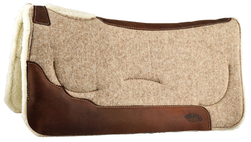 Contoured Shock-Absorbing Gel Wool Saddle Pad, Merino Wool -   