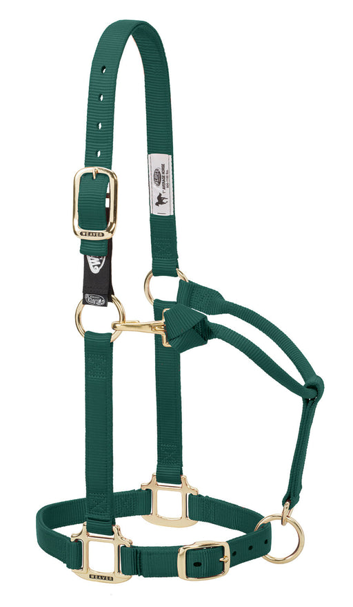 Weaver Xtended Life Closure System Breakaway Halter - Hunter Green Horse 