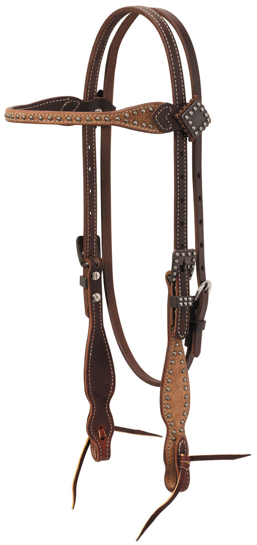 Rough Out Oiled Canyon Rose Browband Headstall -   