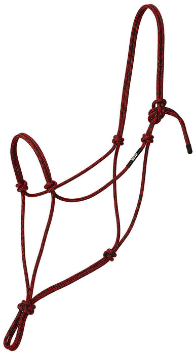 Weaver Silvertip Big Sky Rope Halter, Full Size - Red/Black  