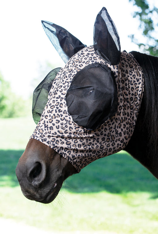 Weaver Lycra Fly Mask with Ears, Med/Full - Leopard  