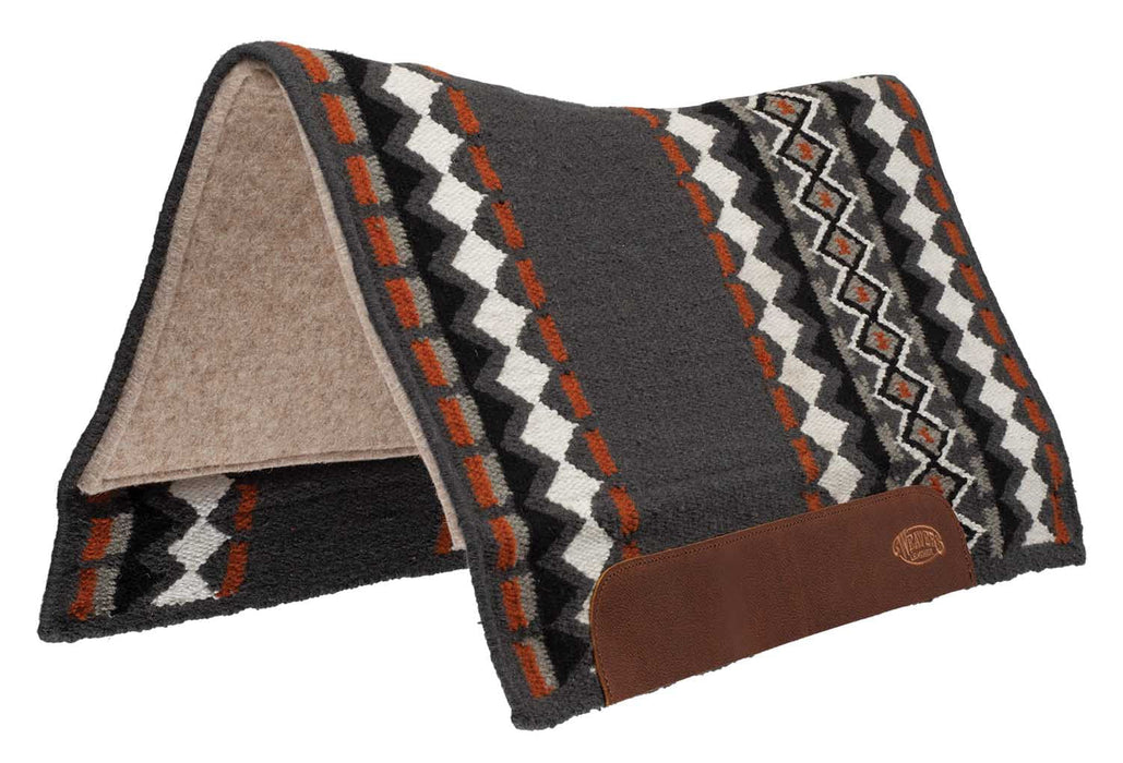 Weaver Flex Contour Wool Blend Felt Saddle Pad, Amarillo - Charcoal/Black/Rust  