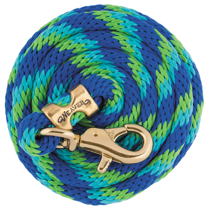 10' Weaver Poly Lead Rope w/ Bull Trigger Snap - Blue/Turquoise/Green  