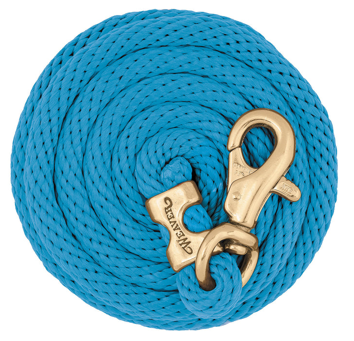 10' Weaver Poly Lead Rope w/ Bull Trigger Snap - Hurricane Blue  