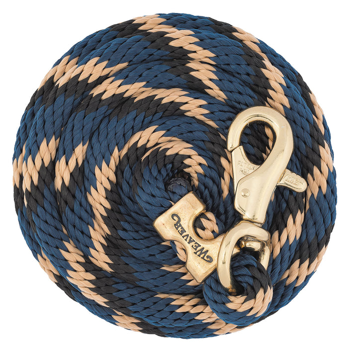 10' Weaver Poly Lead Rope w/ Bull Trigger Snap - Navy/Black/Tan  