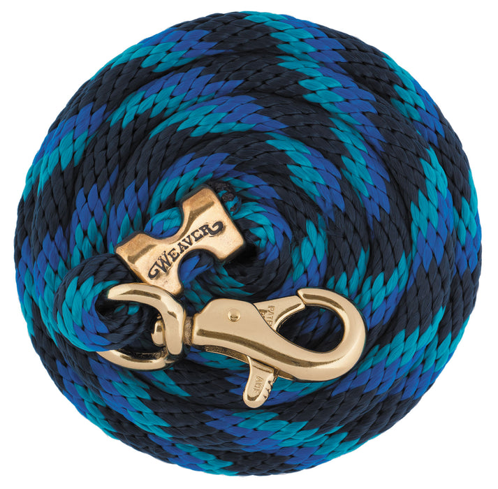 10' Weaver Poly Lead Rope w/ Bull Trigger Snap - Navy/Blue/Turquoise  