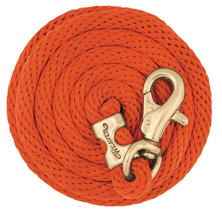 10' Weaver Poly Lead Rope w/ Bull Trigger Snap - Orange  