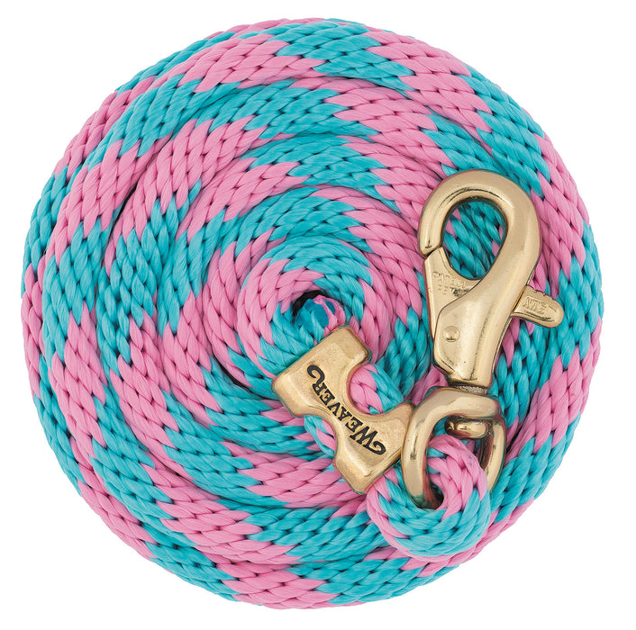 10' Weaver Poly Lead Rope w/ Bull Trigger Snap - Pink/Turquoise  