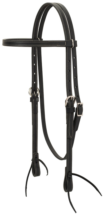 Black Latigo Leather Browband Headstall -   