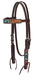 Turquoise Cross Two Toned Browband Headstall -   