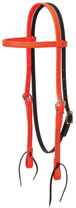 Weaver Brahma Webb Trail Gear Browband Headstall, Regular - Hunter Orange  