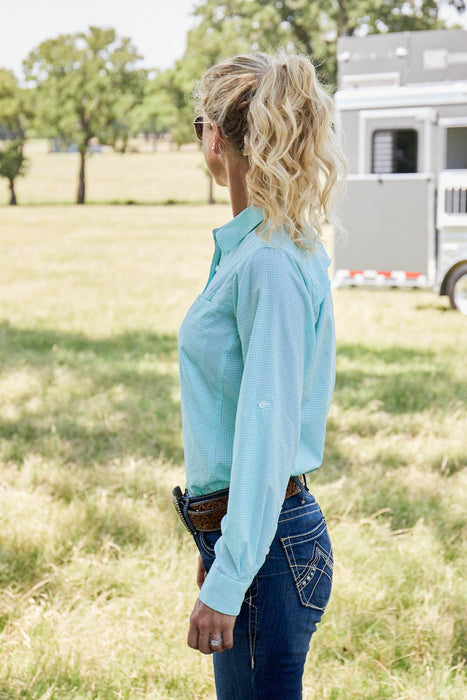 Women's VentTek Stretch Shirt, Aqua Check - Jeffers - Women > Women's Clothing > Women's Shirts