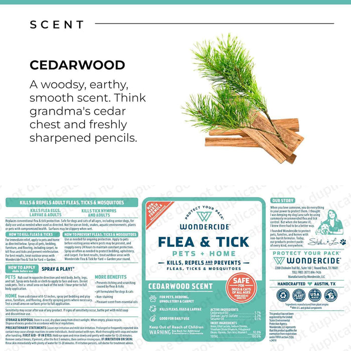 Wondercide Flea, Tick & Mosquito Control Spray for Pets + Home - WC216 - 4 oz. - Lemongrass - 14