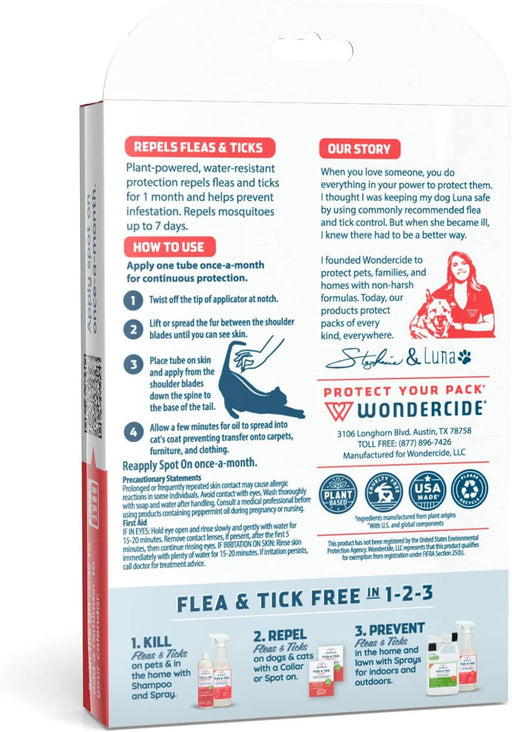 Wondercide Flea & Tick Spot On for Cats, Peppermint - Jeffers - Animal Health & Wellness > Flea & Tick Control