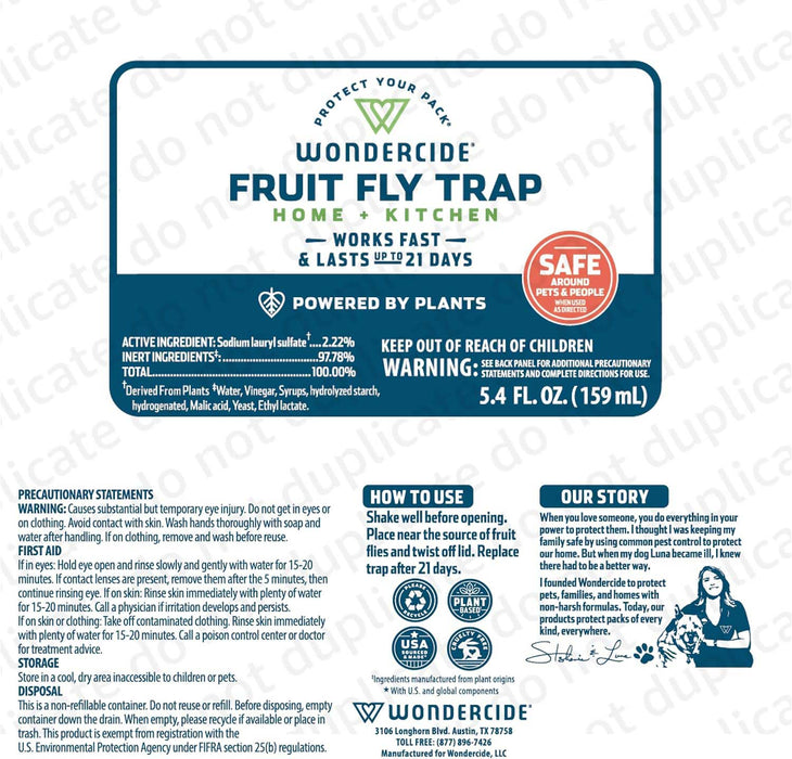 Wondercide Fruit Fly Trap, Home + Kitchen - WC223 - 5.4 oz. - 5