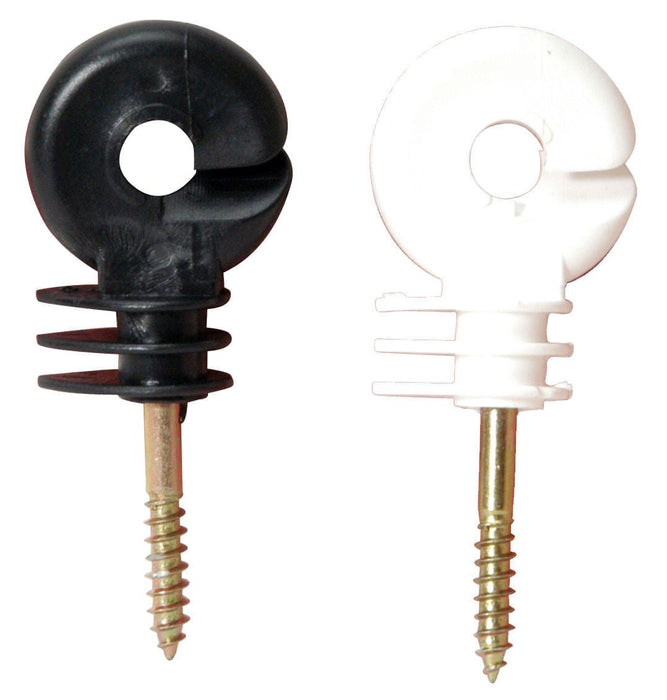 Wood Post Insulators for Poly Wire or Rope 25 Pack - T8AE - White - Package of 25 - 4