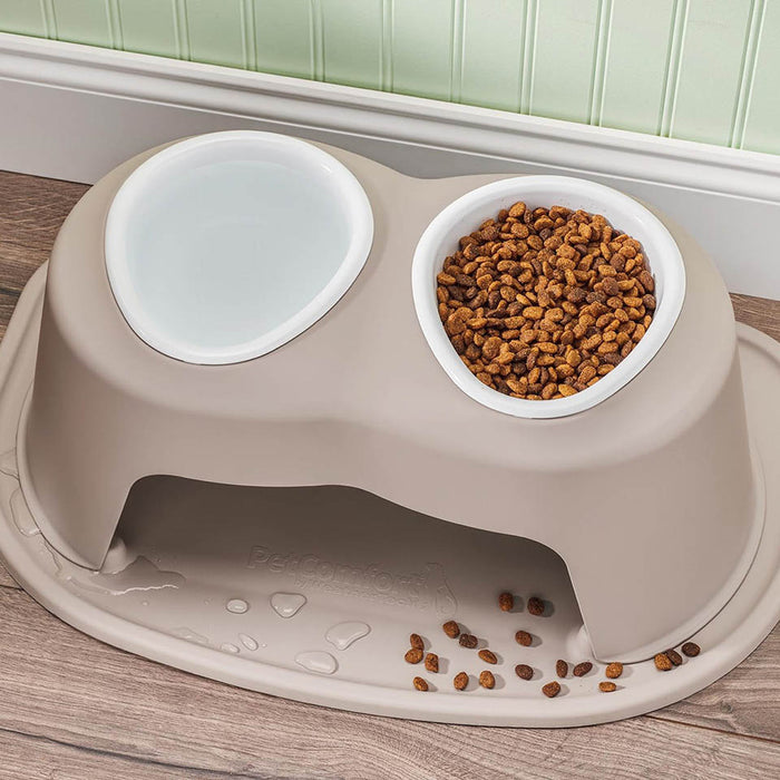 WeatherTech Double High Pet Feeding System, Poly Bowls Color Tan
