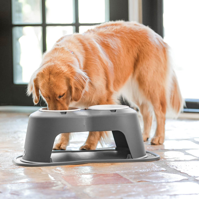 WeatherTech Double High Pet Feeding System, Poly Bowls Color Tan