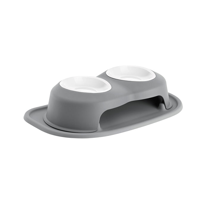 WeatherTech Double High Pet Feeding System, Poly Bowls Color Dark Grey