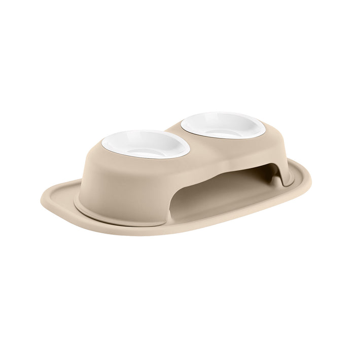 WeatherTech Double High Pet Feeding System, Poly Bowls Color Tan