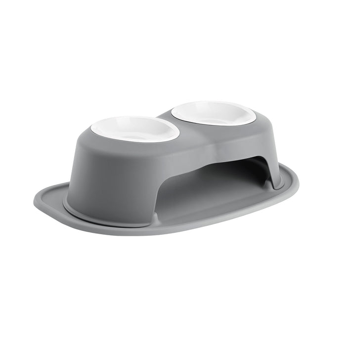 WeatherTech Double High Pet Feeding System, Poly Bowls Color Dark Grey