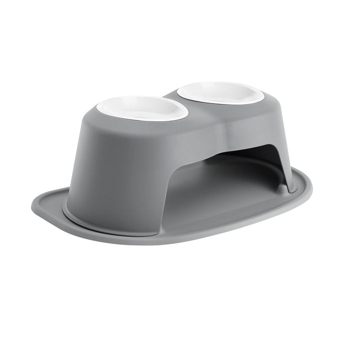 WeatherTech Double High Pet Feeding System, Poly Bowls Color Dark Grey
