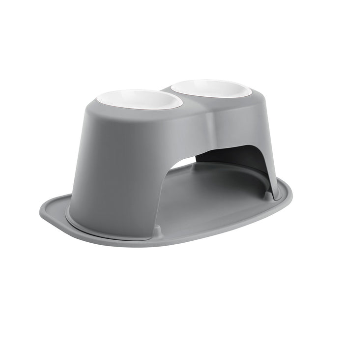 WeatherTech Double High Pet Feeding System, Poly Bowls Color Dark Grey