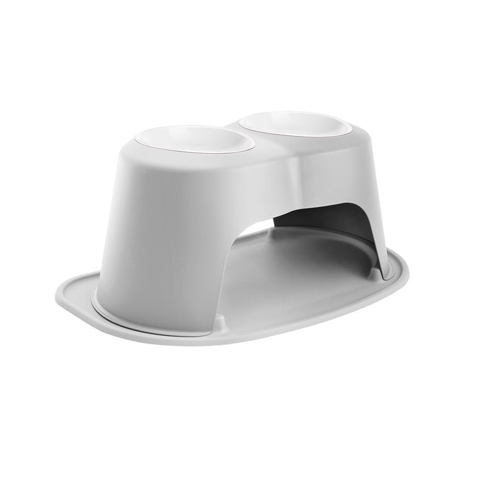 WeatherTech Double High Pet Feeding System, Poly Bowls Color Light Grey