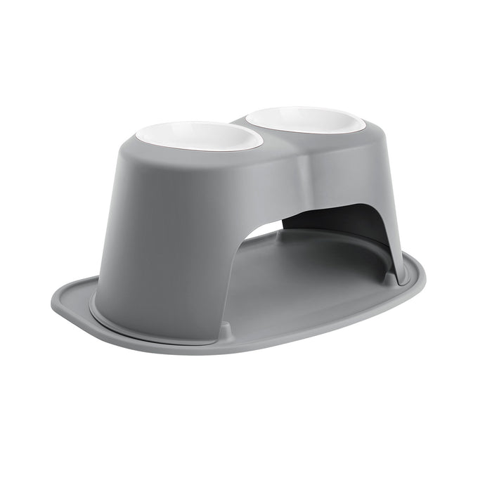 WeatherTech Double High Pet Feeding System, Poly Bowls Color Dark Grey