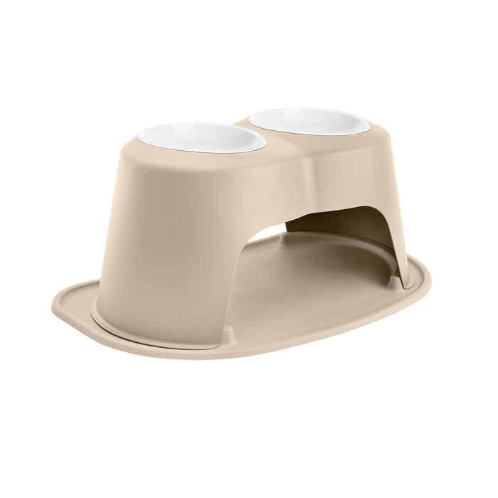 WeatherTech Double High Pet Feeding System, Poly Bowls Color Tan