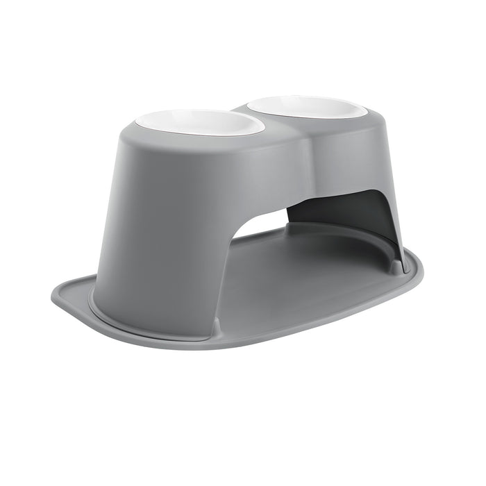 WeatherTech Double High Pet Feeding System, Poly Bowls Color Dark Grey