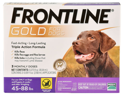 Frontline Gold for Dogs, 3-pack - Frontline Gold for Dogs 45-88 lb  