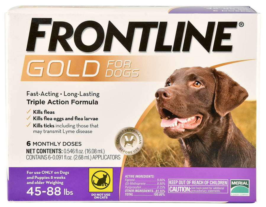 Frontline Gold for Dogs, 6-pack - 6-pk Frontline Gold for Dogs (45-88 lb)  