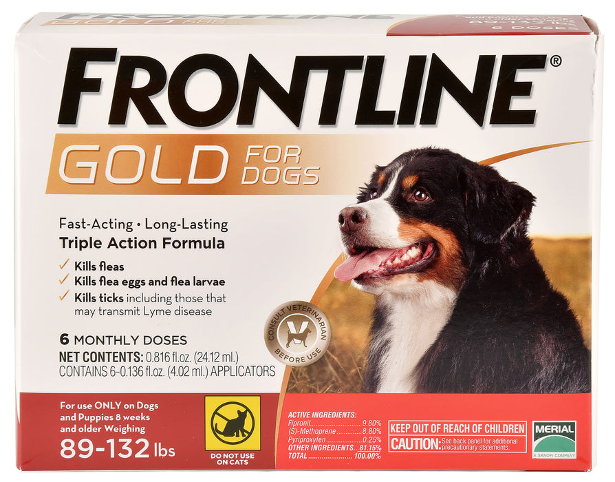 Frontline Gold for Dogs, 6-pack - 6-pk Frontline Gold for Dogs (89-132 lb)  