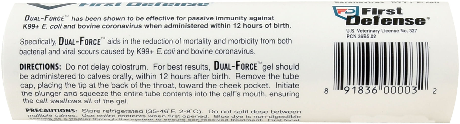 First Defense Duel-Force for Newborn Calves - Single Dose  