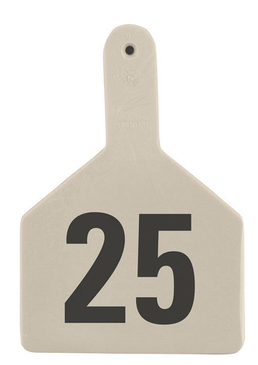 Z Tags Numbered Ear Tags (Cow), 25 count - White 1-25 