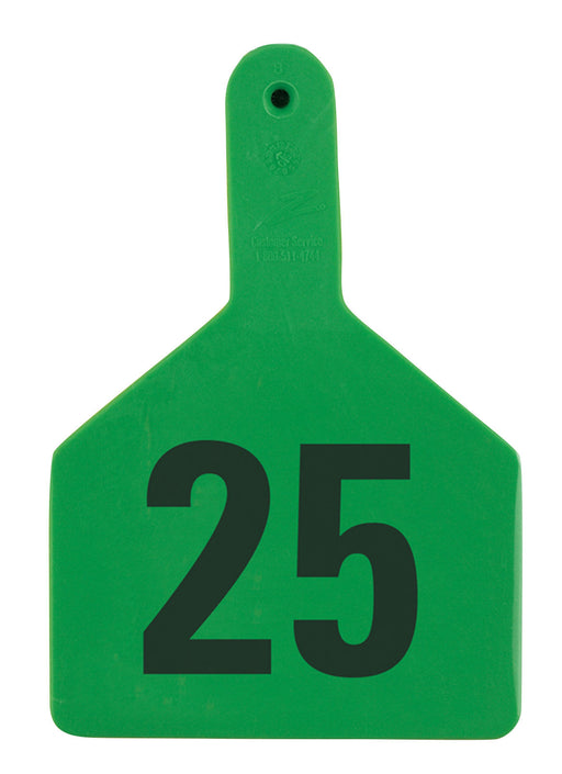 Z Tags Numbered Ear Tags (Cow), 25 count - Green 1-25 