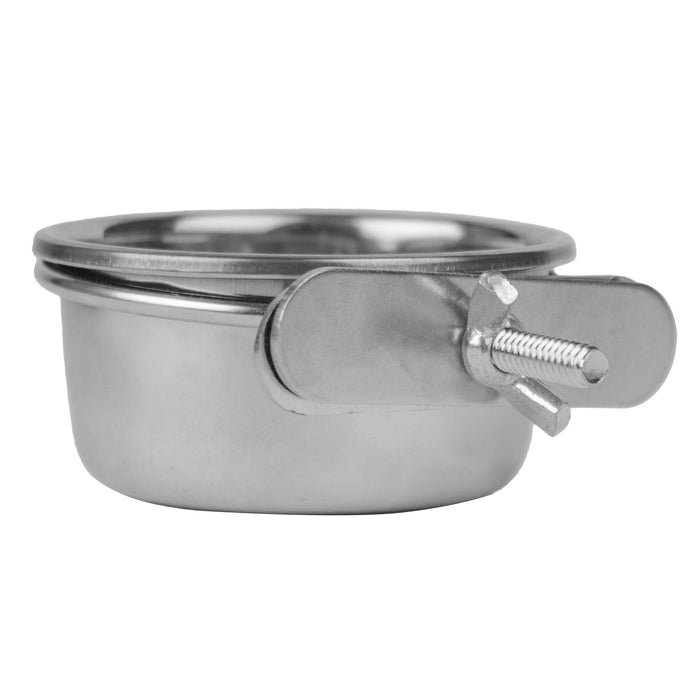 Stainless Steel Coop Cup with Clamp - 5 oz Stainless Bowl with Clamp  