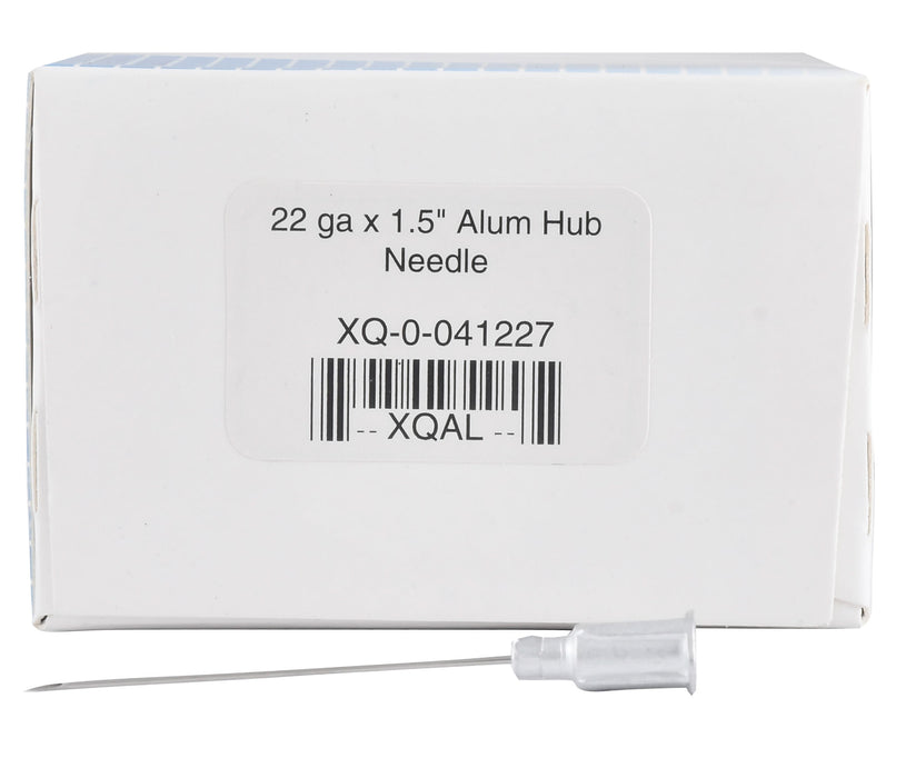 Aluminim Hub Needles, Box of 100- 22 ga x 1.5", Jeffers Aluminum Hub Needle  