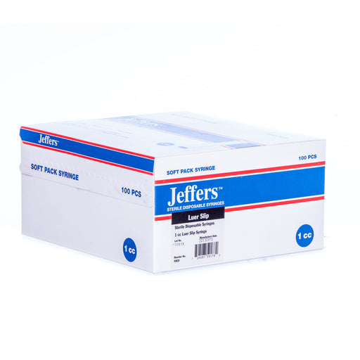 Jeffers Luer Slip Syringes, Boxes - 1 mL (100 count) - Jeffers L.S. Syringe  