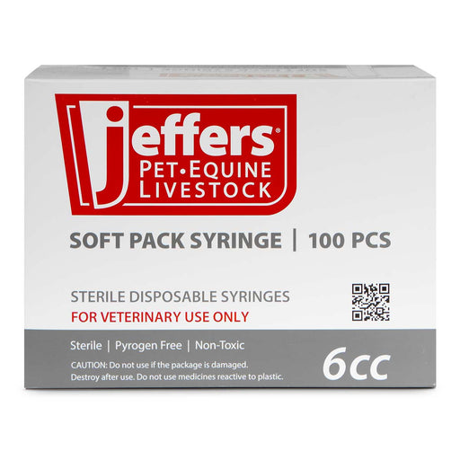 Jeffers Luer Lock Syringes, Boxes - 6 mL (100 count) - Jeffers L.L. Syringe  