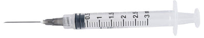 Jeffers Luer Lock Syringe/Needle Combo, Singles - 3 mL w/ 22 ga x 1" -  Jeffers L.L. Syringe/Needle Combo  