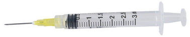 Jeffers Luer Lock Syringe/Needle Combo, Singles - 3cc L.L. w/ 20ga x 3/4", each  