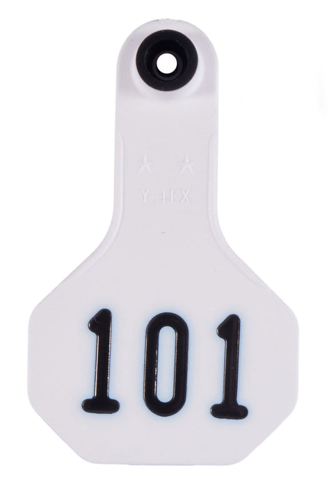 Y-Tex Numbered Ear Tags (Small), 25 count - White 176-200 