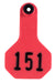 Y-Tex Numbered Ear Tags (Small), 25 count - Red 1-25 