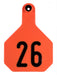 Y-Tex Numbered Cattle Ear Tags (Large), 25 count - Orange 1-25 