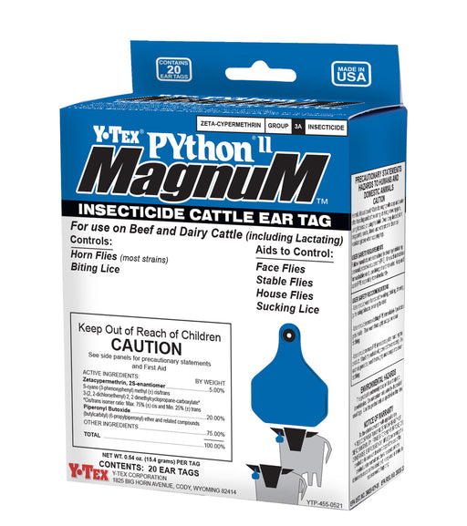 Python II Magnum Insecticide Cattle Ear Tags -   