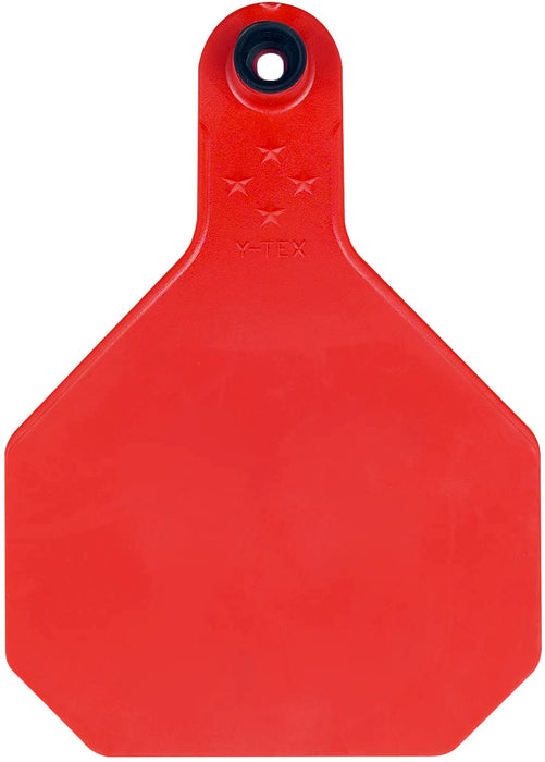 Y-Tex Blank Cattle Ear Tags (Large), 25 count - Red  