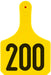 Y - Tag Numbered 1 - Piece Ear Tags, 25 ct - XUB2 - Cow - Yellow - 1 - 25 - 2
