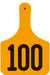 Y - Tag Numbered 1 - Piece Ear Tags, 25 ct - XUBY - Cow - Orange - 1 - 25 - 4